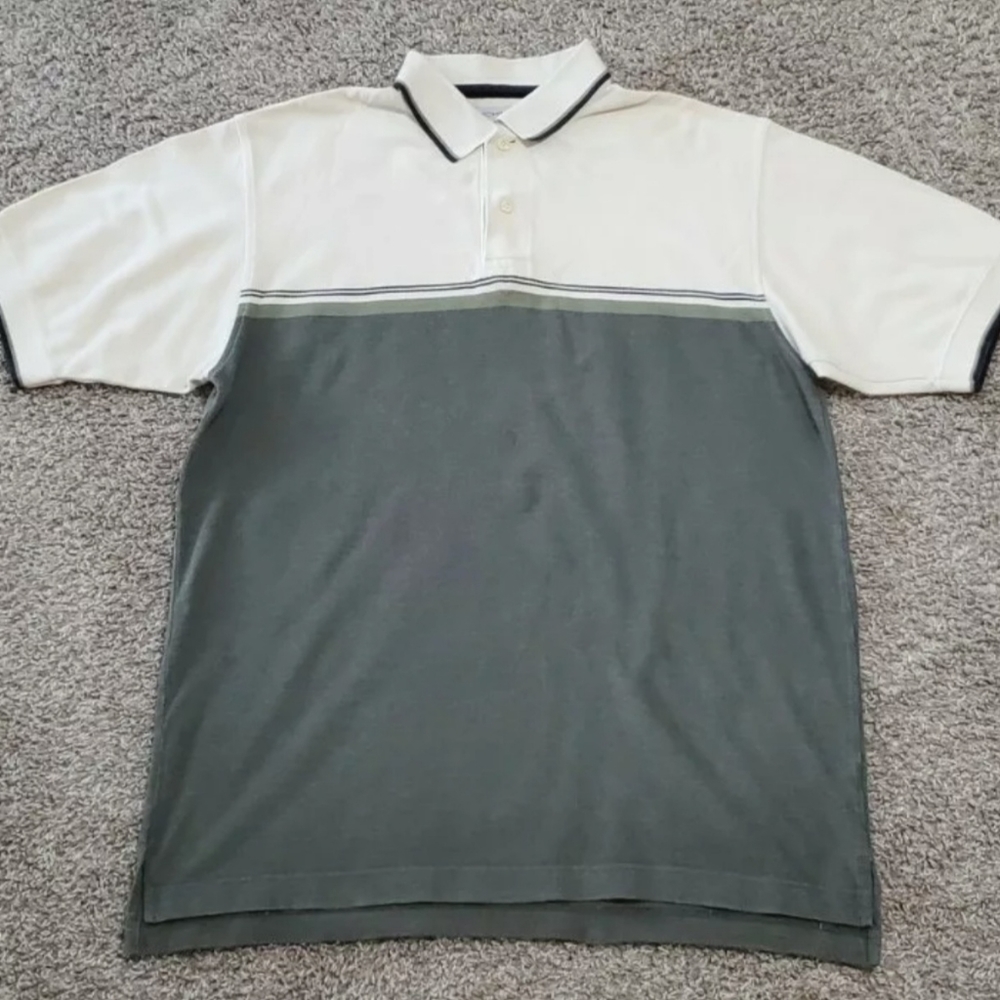 Men's Nicklaus Short Sleeve Polo Shirt Size XL Green White